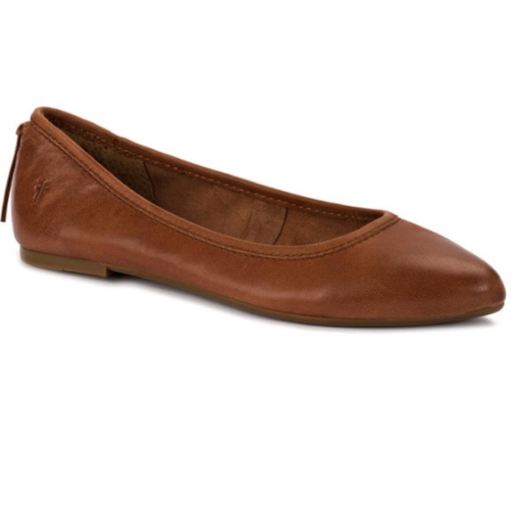 FRYE Brown Regina Leather Ballet Flat